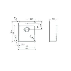 Reginox Einbaubecken Ohio 40x40 HLB (mit Hahnlochbank),...