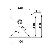 Franke Einbauspüle Box BXX 210/110-40 Edelstahl, Stopfenventil