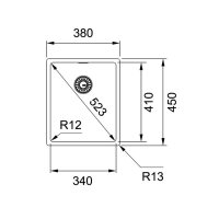 Franke Einbauspüle Box BXX 210/110-34 Edelstahl, Stopfenventil