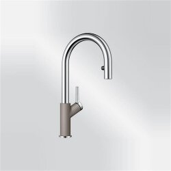 BLANCO Küchenarmatur CARENA-S Vario SILGRANIT-Look Einhebelmischer tartufo/chrom | Hochdruck