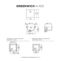 Schock Einbauspüle Cristadur Greenwich N-100 FB flächenbündig einbaubar