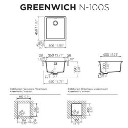 Schock Einbauspüle Cristadur Greenwich N-100 S A Bronze BRO Exzenterbedienung