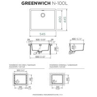 Schock Einbauspüle Cristadur Greenwich N-100 L FB flächenbündig einbaubar Silverstone SIL