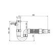 BLANCO Siphon / Geruchverschluss 1 1/2" x 40/50 mm. flexibler Abgang, mit 1 Geräteanschluss