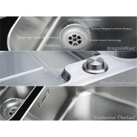 Franke Einbauspüle Hydros HDX 254 Edelstahl glatt, Druckknopfventil