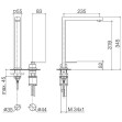 Dornbracht Zweilochbatterie Lot (34,5 cm) | mit Einzelrosette | Platin Matt | Hochdruck