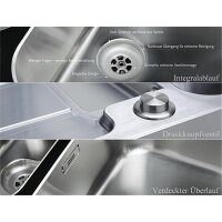 Franke Einbauspüle Hydros HDX 284 Edelstahl glatt, Druckknopfventil