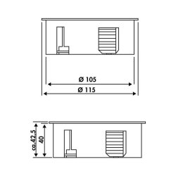 Bachmann Twist 2-fach Einbau-Steckdose, edelstahlfarbig
