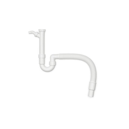 Siphon / Geruchverschluss mit flexiblem Abgang 1 1/2" x 40/50 mm, mit 1 Geräteanschluss