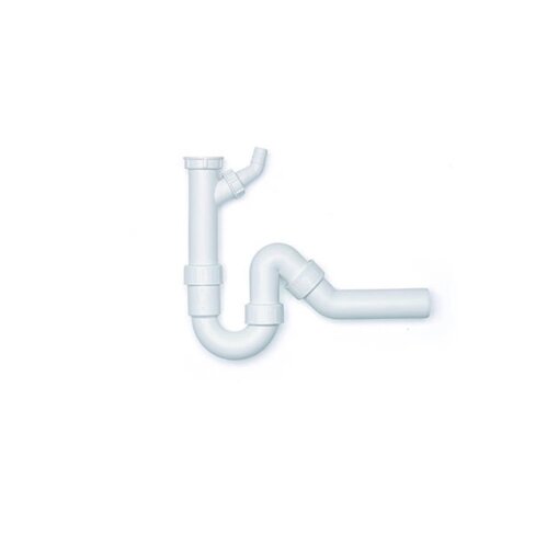Siphon / Geruchverschluss1 1/2" x 50 mm, mit 45° Ablaufbogen, mit 1 Geräteanschluss