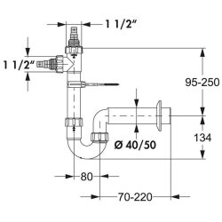 Spezial-Siphon mit 1 Geräteanschluss, mit Wandhalterung, Steckrohr d=40 mm