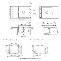 Schock Unterbauspüle Cristadur Mono D-100 XS U mit Holzschneidbrett