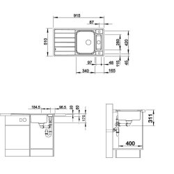 BLANCO Einbauspüle AXIS III 5 S-IF Edelstahl Seidenglanz | InFino Ablauf | 522103