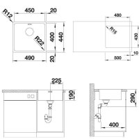 BLANCO Einbauspüle ANDANO 450-IF Edelstahl Seidenglanz | InFino Ablauf | 522961