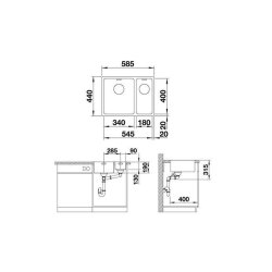 BLANCO Einbauspüle ANDANO 340/180-IF Edelstahl Seidenglanz | InFino Ablauf