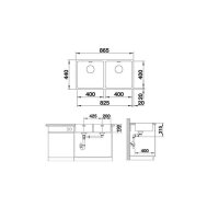 BLANCO Einbauspüle ANDANO 400/400-IF Edelstahl Seidenglanz | InFino Ablauf | 522985