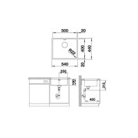 BLANCO Unterbauspüle ANDANO 450-U Edelstahl Seidenglanz | InFino Ablauf | 522963