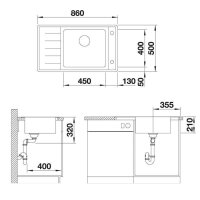 BLANCO Einbauspüle ANDANO XL 6 S-IF Compact Edelstahl Seidenglanz | InFino Ablauf | Becken links