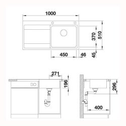 BLANCO Einbauspüle DIVON II 5 S-IF Edelstahl Seidenglanz | InFino Ablauf | Becken rechts