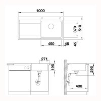 BLANCO Einbauspüle DIVON II 5 S-IF Edelstahl Seidenglanz | InFino Ablauf | Becken rechts