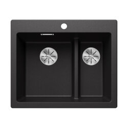 BLANCO Einbaubecken PLEON 6 SPLIT, Silgranit, Anthrazit, Handbedienung