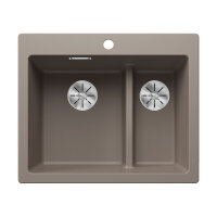 BLANCO Einbaubecken PLEON 6 SPLIT, Silgranit, Tartufo, Handbedienung