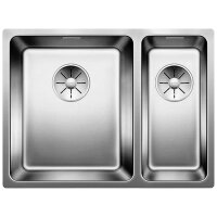 BLANCO Einbauspüle ANDANO 340/180-IF Edelstahl Seidenglanz | InFino Ablauf | Becken links
