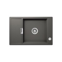 Schock Unterbauspüle Cristadur Mono D-100 XS U mit Holzschneidbrett | Silverstone SIL | Exzenterbedienung