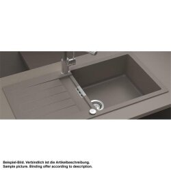 Schock Einbauspüle Cristadur Signus D-100 L A Silverstone SIL Exzenterbedienung