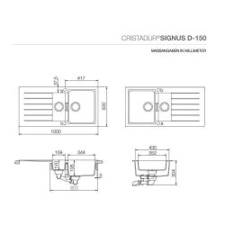 Schock Unterbauspüle Cristadur Signus D-150 U Silverstone SIL Exzenterbedienung