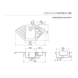 Schock Unterbauspüle Cristadur Lotus C-150 U Puro PUR Exzenterbedienung