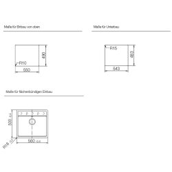 Schock Unterbaubecken Cristadur Mono N-100 U Stone STO Exzenterbedienung