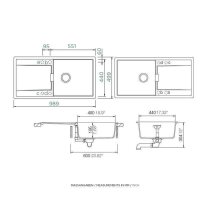 Schock Einbauspüle Cristadur Mono D-100 L FB flächenbündig einbaubar Silverstone SIL