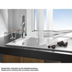Systemceram Einbauspüle KeraDomo SIRO 90 Excenterbedienung Titan