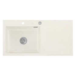 Systemceram Einbauspüle KeraDomo MERA 100 SL Becken links Excenterbedienung Magnolie