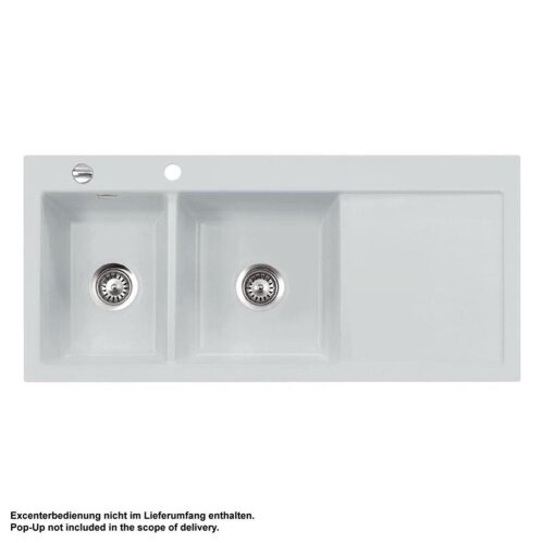 Systemceram Einbauspüle KeraDomo MERA DOUBLE Becken links Handbedienung Alu