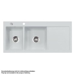 Systemceram Einbauspüle KeraDomo MERA DOUBLE Becken links Handbedienung Alu