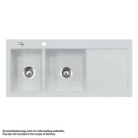 Systemceram Einbauspüle KeraDomo MERA DOUBLE Becken links Handbedienung Alu