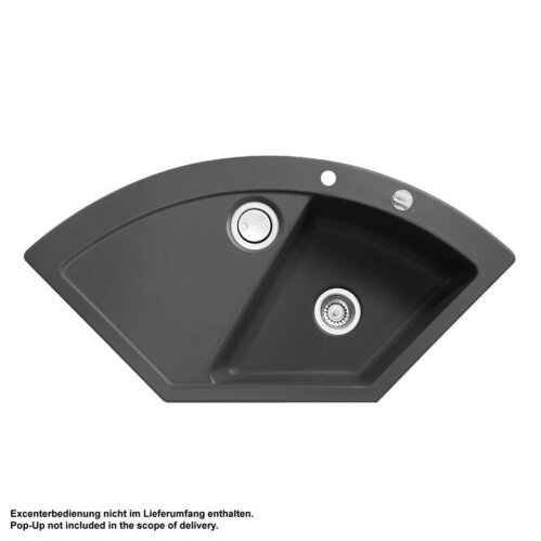 Systemceram Einbauspüle KeraDomo MERA ECK Handbedienung Schiefer