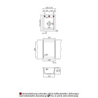 Systemceram Einbauspüle KeraDomo MERA 39 F flächenbündig einbaubar Excenterbedienung Nigra