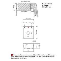 Systemceram Einbauspüle KeraDomo MERA 46 F flächenbündig einbaubar Excenterbedienung Schiefer