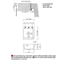 Systemceram Einbauspüle KeraDomo MERA 46 F flächenbündig einbaubar Handbedienung Schiefer