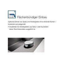 Systemceram Einbauspüle KeraDomo MERA 46 F flächenbündig einbaubar Handbedienung Schiefer