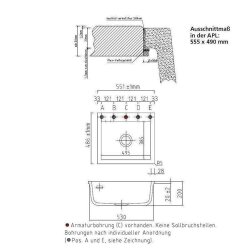 Systemceram Einbauspüle KeraDomo MERA 57 F flächenbündig einbaubar Handbedienung Nigra