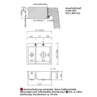Systemceram Einbauspüle KeraDomo MERA 60 F flächenbündig einbaubar Excenterbedienung Schiefer