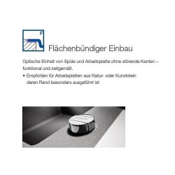 Systemceram Einbauspüle KeraDomo STEMA 90 F flächenbündig Becken rechts Handbedienung Schiefer