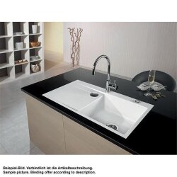 Systemceram Einbauspüle KeraDomo STEMA 90 F flächenbündig Becken links Excenterbedienung Schiefer