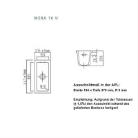 Systemceram Unterbauspüle KeraDomo MERA 16 U/G Alu (mit geschliffener Oberfläche)