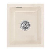 Systemceram Unterbauspüle KeraDomo MERA 32 U/g Handbedienung Magnolie (mit geschliffener Oberseite)