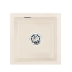Systemceram Unterbauspüle KeraDomo MERA 40 U/g Excenterbedienung Jasmin (mit geschliffener Oberseite)